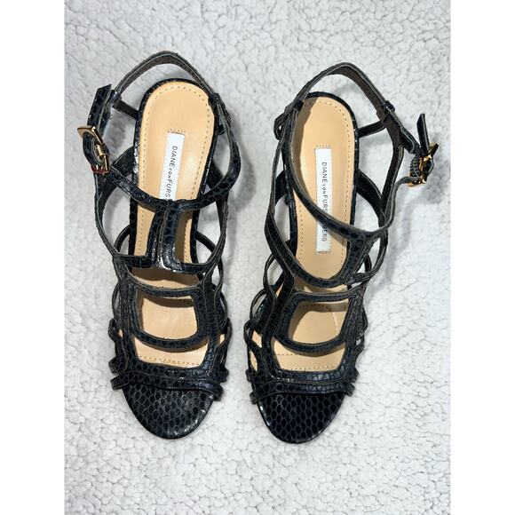 Diane von Furstenberg Snakeskin Slingback Sandals - size 6 - Picture 10 of 12